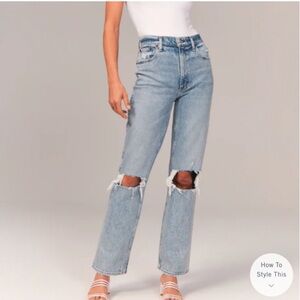Abercrombie & Fitch Womens 90s Ultra High Rise Straight Jeans
